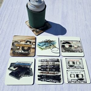Retro Cassette Tape Coasters Set of 6